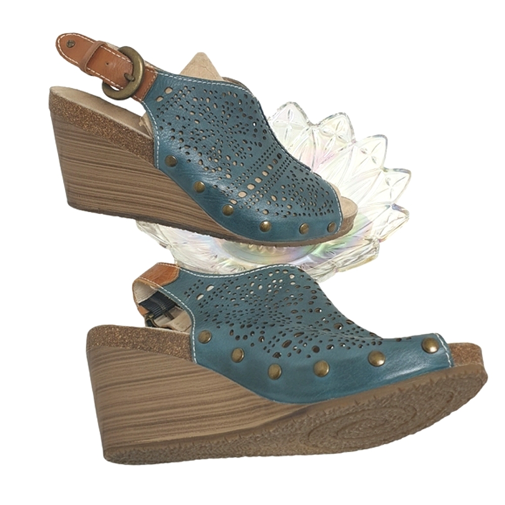 Pikolinos Benissa colorJeans wedge sandal size 7 - Picture 3 of 10